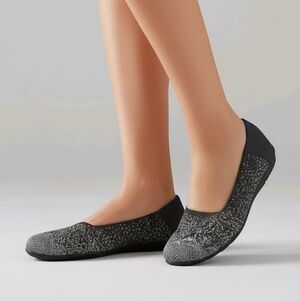 Rothy's Charcoal and Black Knit Loafers Size 9.5